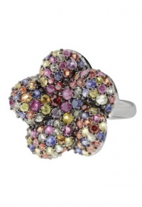 Effy Jewlery Balissima Splash Multi Sapphire Flower Ring, 3.78 TCW Ring size 7