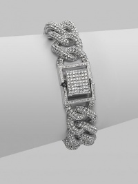 EXCLUSIVELY AT SAKS. Both bold and beautiful, this classic link chain is richly encrusted with micro pavé crystals. Crystal Rhodium plated Length, about 7½ Foldover clasp Imported EXCLUSIVELY AT SAKS. Both bold and beautiful, this classic link chain is richly encrusted with micro pavé crystals. Crystal Rhodium plated Length, about 7½ Foldover clasp Imported