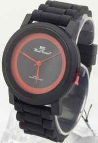 Mark Naimer Designer Quartz Watches All Black Case Red Hands Black Silicon Rubber Band Mark Naimer Designer Quartz Watches All Black Case Red Hands Black Silicon Rubber Band