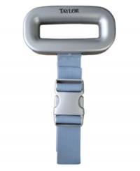 Don't start your vacation off with an airline overage charge! This handy luggage scale tells you exactly how much you've packed -- simply clip it on to the handle of your suitcase, give it a lift and watch the weight of your bag appear on the large LCD screen. 10-year warranty. Don't start your vacation off with an airline overage charge! This handy luggage scale tells you exactly how much you've packed -- simply clip it on to the handle of your suitcase, give it a lift and watch the weight of your bag appear on the large LCD screen. 10-year warranty.