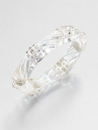 From the Teatro Moderne Collection. Beautifully hand-crafted lucite in an Art Deco-inspired motif accented sparkling Swarovski crystals. LuciteSwarovski crystalsDiameter, about 2.5Hinged, magnetic closureMade in USA From the Teatro Moderne Collection. Beautifully hand-crafted lucite in an Art Deco-inspired motif accented sparkling Swarovski crystals. LuciteSwarovski crystalsDiameter, about 2.5Hinged, magnetic closureMade in USA