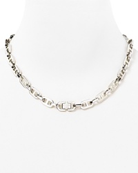This MICHAEL Michael Kors chain link necklace blends classic, heritage-inspired design with rich materials to eye-catching effect. This MICHAEL Michael Kors chain link necklace blends classic, heritage-inspired design with rich materials to eye-catching effect.