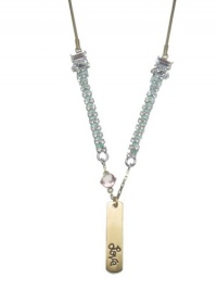 Juicy Couture Gold Tone Rhinestone & Key Pendant Necklace