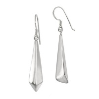 Sterling Silver Geometric Drop French Wire Earrings Sterling Silver Geometric Drop French Wire Earrings