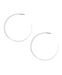 Hoop earrings always add the perfect element of effortless style. Jessica Simpson's chic silver tone mixed metal hoops are no exception. Approximate diameter: 1-1/4 inches. Hoop earrings always add the perfect element of effortless style. Jessica Simpson's chic silver tone mixed metal hoops are no exception. Approximate diameter: 1-1/4 inches.
