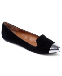 Dipped in shine. The silver cap toe on Dolce Vita's Lunna flats shines brilliantly against the dark suede upper. Dipped in shine. The silver cap toe on Dolce Vita's Lunna flats shines brilliantly against the dark suede upper.