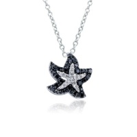 Effy Jewelry Effy® 14K White Gold Diamond and Black Diamond Star .20 Tcw.