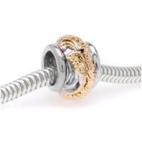 22K Gold Plated Silver Tone Large Hole Bead With Dragon Design Fits Pandora (1) 22K Gold Plated Silver Tone Large Hole Bead With Dragon Design Fits Pandora (1)