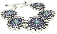 Lucky Brand Americana Silver-Tone Openwork Floral Toggle Bracelet Lucky Brand Americana Silver-Tone Openwork Floral Toggle Bracelet