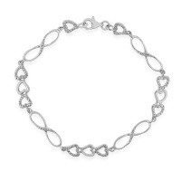 Sterling Silver Infinite Love Bracelet with Diamond Accent Sterling Silver Infinite Love Bracelet with Diamond Accent