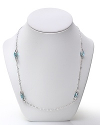 Crafted of platinum plated sterling silver and colored crystal stations, this delicate chain necklace from Crislu embodies refined elegance. Wear this checkerboard piece to make a sophisticated move. Crafted of platinum plated sterling silver and colored crystal stations, this delicate chain necklace from Crislu embodies refined elegance. Wear this checkerboard piece to make a sophisticated move.