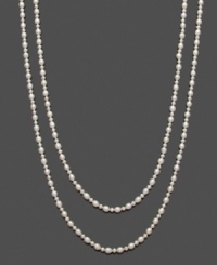 Polish and shine for miles! This long, cultured freshwater pearl (5-6 mm and 7-8 mm) strand necklace provides an elegant, layered look that's both timeless and unique. Approximate length: 64 inches. Polish and shine for miles! This long, cultured freshwater pearl (5-6 mm and 7-8 mm) strand necklace provides an elegant, layered look that's both timeless and unique. Approximate length: 64 inches.
