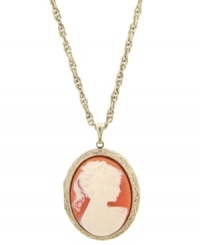 Romantically rendered. 2028's heirloom-inspired locket pendant necklace conveys charming antique appeal. Crafted in brass tone mixed metal. Approximate length: 28 inches. Approximate drop: 2 inches. Romantically rendered. 2028's heirloom-inspired locket pendant necklace conveys charming antique appeal. Crafted in brass tone mixed metal. Approximate length: 28 inches. Approximate drop: 2 inches.