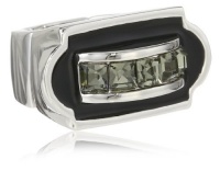 T Tahari Jet and Crystal East West Stretch Ring, Size 7 T Tahari Jet and Crystal East West Stretch Ring, Size 7