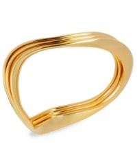 Robert Lee Morris makes waves with this flat hinged bangle set of three. Crafted from gold-tone mixed metal, the bangles stand out with a special design. Approximate diameter: 2-1/4 inches. Robert Lee Morris makes waves with this flat hinged bangle set of three. Crafted from gold-tone mixed metal, the bangles stand out with a special design. Approximate diameter: 2-1/4 inches.