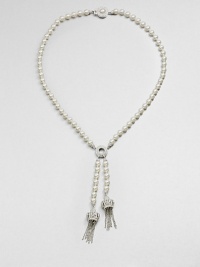 EXCLUSIVELY AT SAKS. This unique necklace has been meticulously crafted using beautifully simulated pearls. Each pearl begins with a crystal core which has multiple layers of nacre, a genuine 'mother-of-pearl' coating. CrystalsSimulated pearlsRhodium-plated brassLength, about 18Pendant size, about 3.75Box and tongue closureImported EXCLUSIVELY AT SAKS. This unique necklace has been meticulously crafted using beautifully simulated pearls. Each pearl begins with a crystal core which has multiple layers of nacre, a genuine 'mother-of-pearl' coating. CrystalsSimulated pearlsRhodium-plated brassLength, about 18Pendant size, about 3.75Box and tongue closureImported