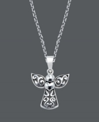 Give the gift of a charming guardian angel. This sweet style by Unwritten features an intricate filigree angel pendant cast in sterling silver. Approximate length: 18 inches. Approximate drop: 9/10 inch. Give the gift of a charming guardian angel. This sweet style by Unwritten features an intricate filigree angel pendant cast in sterling silver. Approximate length: 18 inches. Approximate drop: 9/10 inch.