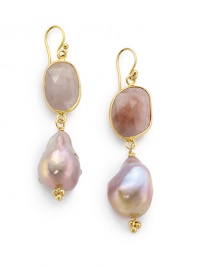 THE LOOKPink baroque pearl detailsFaceted, rose-cut sapphire accents18k yellow goldplated brassEar wireTHE MEASUREMENTLength, about 2ORIGINMade in USA THE LOOKPink baroque pearl detailsFaceted, rose-cut sapphire accents18k yellow goldplated brassEar wireTHE MEASUREMENTLength, about 2ORIGINMade in USA