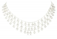 Anne Klein Beacon Silver-Tone Crystal Triple Row Shaky Necklace