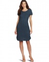 Jones New York Women's Petite Cap Sleeve Dress, Slate Blue, Medium