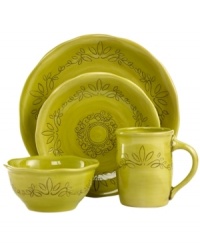 Homegrown style. Ruffled edges and engraved florals give the Espana Antica place setting an organic, handcrafted feel that suits country settings. From the Tabletops Unlimited dinnerware collection. Homegrown style. Ruffled edges and engraved florals give the Espana Antica place setting an organic, handcrafted feel that suits country settings. From the Tabletops Unlimited dinnerware collection.