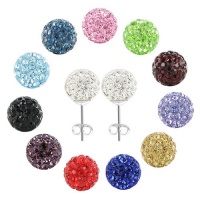 Sterling Silver 6mm 8mm 10mm and 12mm Round Crystals Pave Disco Ball Back Post Stud Earrings Sterling Silver 6mm 8mm 10mm and 12mm Round Crystals Pave Disco Ball Back Post Stud Earrings