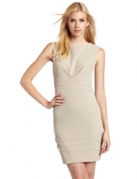 Nicole Miller Women's Scuba Twill Dress, Khaki, 4 Nicole Miller Women's Scuba Twill Dress, Khaki, 4