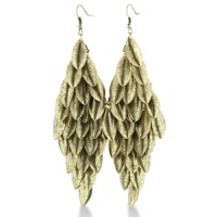 Gold Tone Gorgeous 4 Inch Dangle Drop Oval Chandelier Earrings Gold Tone Gorgeous 4 Inch Dangle Drop Oval Chandelier Earrings