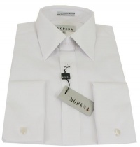 Mens Modena Solid White French Cuff Dress Shirt Mens Modena Solid White French Cuff Dress Shirt