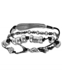 Fun and free-spirited, this triple layer semi-precious calcite bracelet from Lucky Brand speaks bohemian chic. Crafted in silver- tone mixed metal and smooth leather, it encapsulates an easy going luxe look. Approximate length: 7-5/8 inches. Fun and free-spirited, this triple layer semi-precious calcite bracelet from Lucky Brand speaks bohemian chic. Crafted in silver- tone mixed metal and smooth leather, it encapsulates an easy going luxe look. Approximate length: 7-5/8 inches.