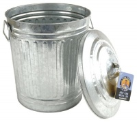 Steven Raichlen Best of Barbecue Galvanized Charcoal and Ash Can with Lid