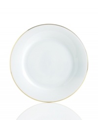 Forever elegant, this Charter Club Grand Buffet salad plate features lustrous white porcelain edged in shimmering gold for a look of sheer timelessness. Forever elegant, this Charter Club Grand Buffet salad plate features lustrous white porcelain edged in shimmering gold for a look of sheer timelessness.