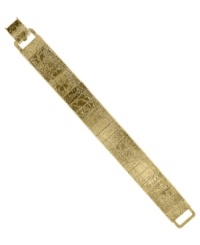 Add a little texture. A scroll and floral design adorns the surface of 2028's pretty clasp bracelet. Crafted in gold tone mixed metal. Approximate length: 7-3/4 inches. Add a little texture. A scroll and floral design adorns the surface of 2028's pretty clasp bracelet. Crafted in gold tone mixed metal. Approximate length: 7-3/4 inches.