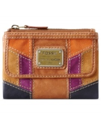 Embrace functional and free-spirited style with this colorful patchwork wallet from Fossil. Crafted from supple leather and accented with signature detailing, it flaunts multiple pockets for effortless go-everywhere accessorizing.
