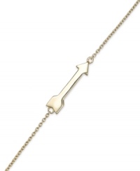 Pointing in the right direction. Studio Silver's arrow bracelet, set in 18k gold over sterling silver, takes you on a fashion-forward path. Approximate length, bracelet: 7-1/4 inches. Approximate length, arrow: 7/8 inch.