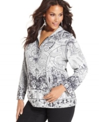 Layer your lounge looks with Style&co.'s plus size hoodie, flaunting an embellished print! Layer your lounge looks with Style&co.'s plus size hoodie, flaunting an embellished print!