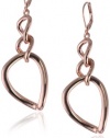 T Tahari Essentials Twisted Link Rose Gold Drop Earrings
