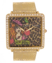 Get inked up without the pain with this sultry leather watch from Betsey Johnson. With a tattoo-inspired graphic and fierce animal print. Get inked up without the pain with this sultry leather watch from Betsey Johnson. With a tattoo-inspired graphic and fierce animal print.
