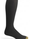 Gold Toe Men's ADC Aquafx Adams Rib Over the Calf Dress Sock, Black, 10-13 (Shoe Size 6-12.5)