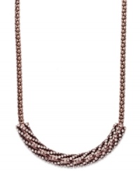 Glam it up! With a touch of crystal and a bronze tone mixed metal setting, Alfani's frontal necklace is well-equipped for any special occasion. Approximate length: 18 inches + 2-inch extender.