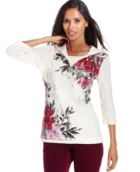 Style&co. Sport's latest hoodie looks extra feminine with a floral scroll print and flattering fit. Style&co. Sport's latest hoodie looks extra feminine with a floral scroll print and flattering fit.