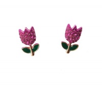 Crazy Sale!!!Crystal Pink Flower Stud Earrings Crazy Sale!!!Crystal Pink Flower Stud Earrings