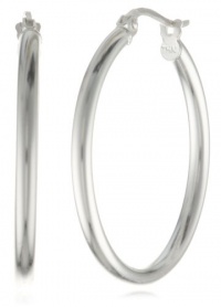 Sterling Silver Polished Tube Hoop Earrings (1.0 Diameter) Sterling Silver Polished Tube Hoop Earrings (1.0 Diameter)