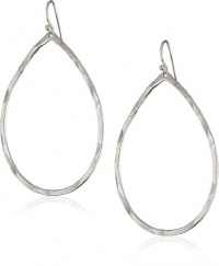 Lucky Brand Silver-Tone Hammered Tear Drop Hoop Earrings Lucky Brand Silver-Tone Hammered Tear Drop Hoop Earrings