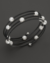 Charriol Classique Black PVD Wrap Bangle with Pearls Charriol Classique Black PVD Wrap Bangle with Pearls
