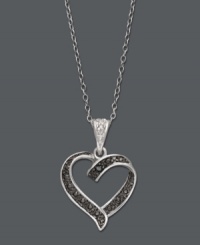 Romance comes easy in this chic, contrasting style. Victoria Townsend's standout heart pendant highlights sparkling black diamond accents and white diamond accents at the bail. Setting and chain crafted in sterling silver. Approximate length: 18 inches. Approximate drop: 15/16 inch. Romance comes easy in this chic, contrasting style. Victoria Townsend's standout heart pendant highlights sparkling black diamond accents and white diamond accents at the bail. Setting and chain crafted in sterling silver. Approximate length: 18 inches. Approximate drop: 15/16 inch.