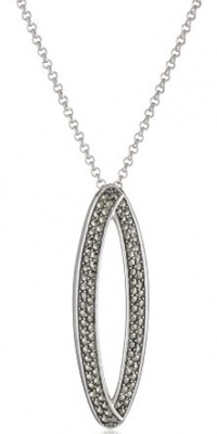 Judith Jack Sterling Silver and Marcasite Pave Elongated Drop Pendant Necklace Judith Jack Sterling Silver and Marcasite Pave Elongated Drop Pendant Necklace