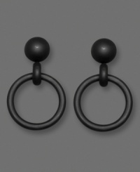 Stylish door-knocker earrings look even more current in a trendy matte finish, by Betsey Johnson. Crafted in mixed metal. Approximate diameter: 1-1/2 inches. Stylish door-knocker earrings look even more current in a trendy matte finish, by Betsey Johnson. Crafted in mixed metal. Approximate diameter: 1-1/2 inches.