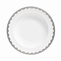 Vera Wang introduces Flirt fine bone china dinnerware. This platinum banded pattern features a modern scallop lace motif and a contemporary take on traditional lace work. Decoration on the inner verge of the accent plate, bread and butter and tea saucer adds a flirtatious touch of whimsy. Vera Wang introduces Flirt fine bone china dinnerware. This platinum banded pattern features a modern scallop lace motif and a contemporary take on traditional lace work. Decoration on the inner verge of the accent plate, bread and butter and tea saucer adds a flirtatious touch of whimsy.