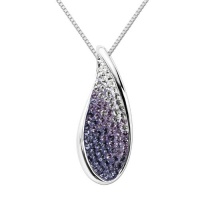 Carnevale Sterling Silver Faded Purple Tear Drop with Swarovski Elements Pendant Necklace, 18 Carnevale Sterling Silver Faded Purple Tear Drop with Swarovski Elements Pendant Necklace, 18
